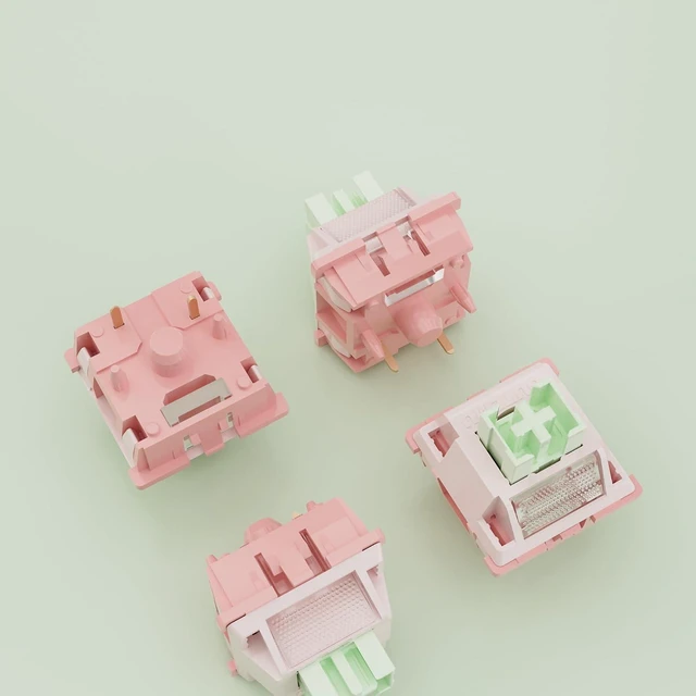 Alt view image 3 of 7 - WRIARICH DRAOZA for Outemu White Peach Silent Switch, 40g Pre-Lubed Silent Linear Switch for Mechanical Gaming Keyboard, 5-Pin Switches (45Pcs)