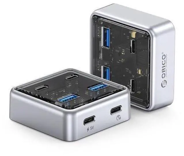 Main image of WRIARICH 10Gbps USB-C Hub, 4-Port Zinc Alloy USB 3.2 Splitter with 2 USB-A & 2 USB-C Ports, High-Speed Data Extender for Laptops, PCs, Desktops, and More (1.64Ft)