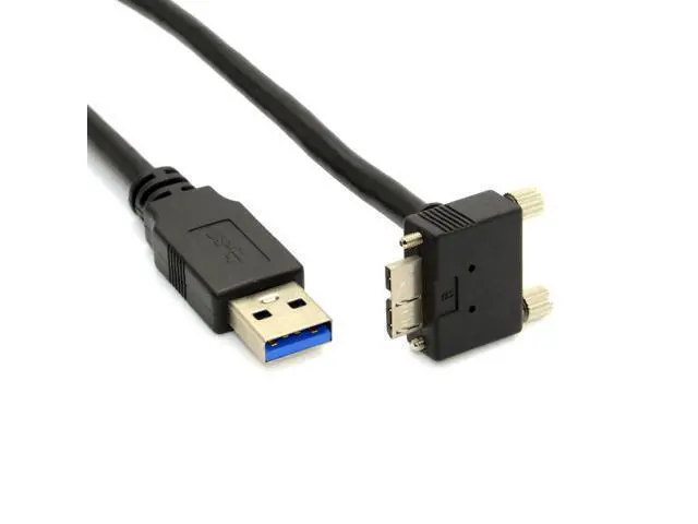 Alt view image 3 of 3 - WRIARICH 3m 90 Degree Right Angled Micro USB Screw Mount to USB 3.0 Data Cable for Point Grey Chameleon Camera