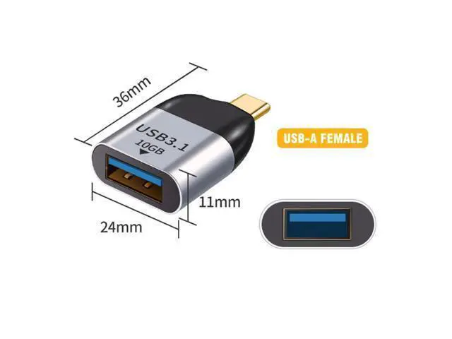 Alt view image 2 of 3 - WRIARICH USB-C OTG Adapter USB 3.0 Type A Female to Type C USB 3.1 Male Host OTG Data 10Gbps Adapter for Laptop & Phone