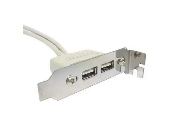 Alt view image 4 of 5 - WRIARICH Low Profile 8cm Height USB 2.0 Female Back panel to Motherboard 9pin cable with PCI bracket 30cm
