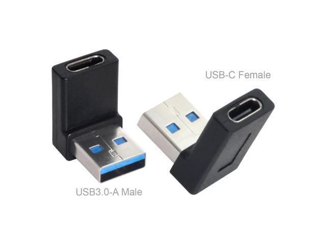 Alt view image 2 of 3 - WRIARICH USB-C Type C Female 90 Degree Down Angled to USB 3.0 A Male Data Adapter for Laptop Desktop