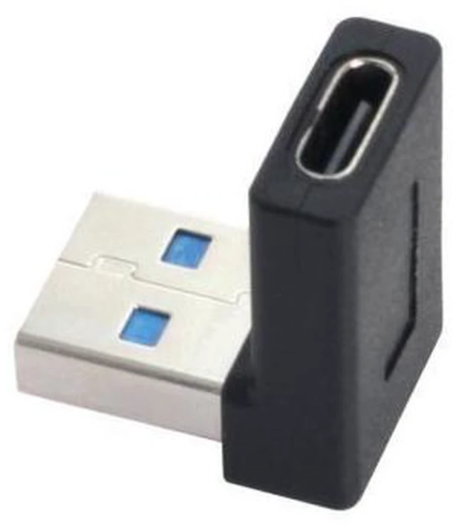 Main image of WRIARICH USB-C Type C Female 90 Degree Down Angled to USB 3.0 A Male Data Adapter for Laptop Desktop