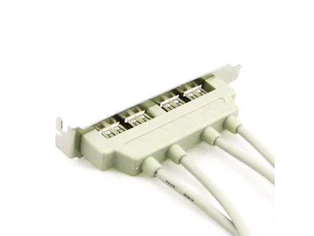 Alt view image 3 of 3 - WRIARICH PCI 4 PORTS USB 2.0 Female Screw to Motherboard 9pin header cable with bracket