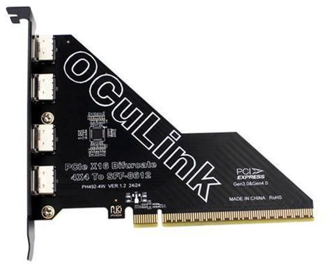 Main image of WRIARICH 4 Port Oculink to PCIe 4.0 X16 Adapter,SFF-8611/8612 to PCI Express Expansion Card Adapter with 12cm Slot Bracket