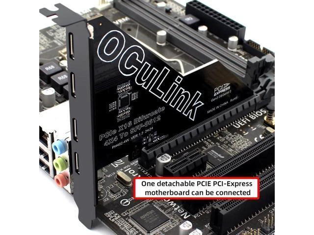 Alt view image 7 of 7 - WRIARICH 4 Port Oculink to PCIe 4.0 X16 Adapter,SFF-8611/8612 to PCI Express Expansion Card Adapter with 12cm Slot Bracket