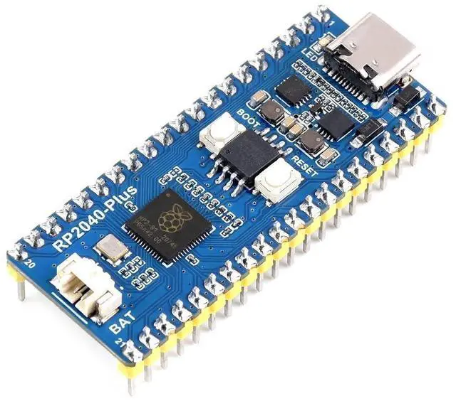 Main image of WRIARICH RP2040-Plus Mini Board with Pre-Soldered Header Pico-Like MCU Board Based on Raspberry Pi RP2040 Chip,Dual-core Arm Cortex M0+ Processor,USB-C Connector,4MB Flash,Higher Current DC-DC Chip