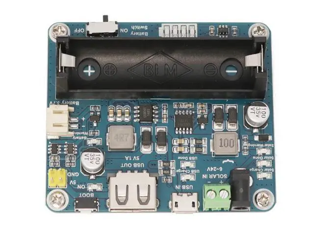 Alt view image 2 of 6 - WRIARICH Solar Power Management Module for 6V~24V Solar Panel Supports Solar Panel/USB Connection Battery Charging Onboard MPPT Set Switch