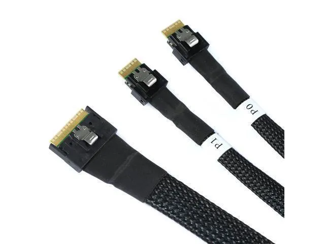 Alt view image 6 of 6 - WRIARICH Slimline SAS SFF 8654 8i to Dual SFF 8654 4i Server Cable with Anti-Misplug Design \u2013 12Gbps High Speed 32AWG Data Transfer Cord, 10 Ohm Impedance (0.8M)