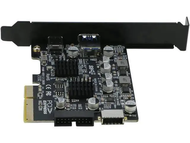 Alt view image 2 of 7 - WRIARICH PCIE to USB 3.2 Gen 2 Expansion Adapter Card 10Gbps, PCI-e Express to USB A and USB C Controller Card with Internal Type-E and 19/20pin Header for Front Panel Mount