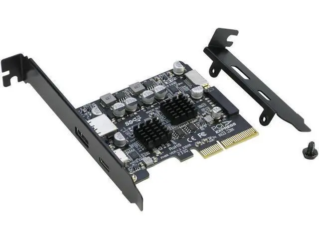 Alt view image 6 of 7 - WRIARICH PCIE to USB 3.2 Gen 2 Expansion Adapter Card 10Gbps, PCI-e Express to USB A and USB C Controller Card with Internal Type-E and 19/20pin Header for Front Panel Mount