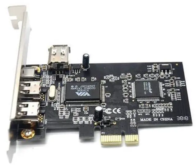 Alt view image 3 of 4 - WRIARICH PCIe 3 Ports 1394A Firewire Expansion Card, PCI Express (1X) to External IEEE 1394 Adapter Controller (2 x 6 Pin + 1 x 4 Pin) with Low Profile Bracket for Desktop PC and DV Connection