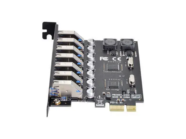 Alt view image 2 of 3 - WRIARICH 7 Ports PCI-E to USB 3.0 HUB PCI Express Expansion Card Adapter 5Gbps for Motherboard