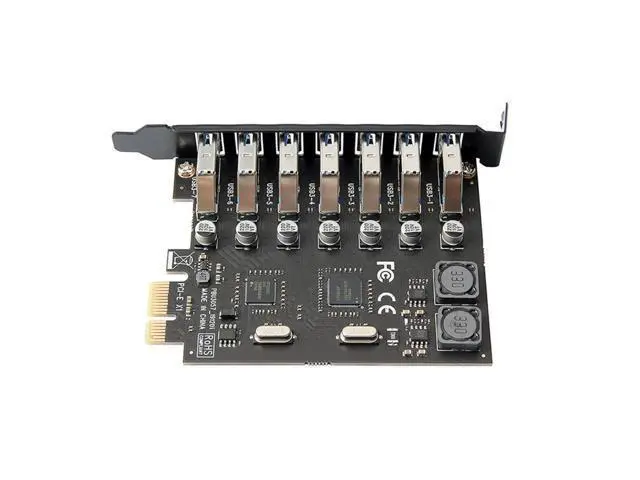 Alt view image 3 of 3 - WRIARICH 7 Ports PCI-E to USB 3.0 HUB PCI Express Expansion Card Adapter 5Gbps for Motherboard