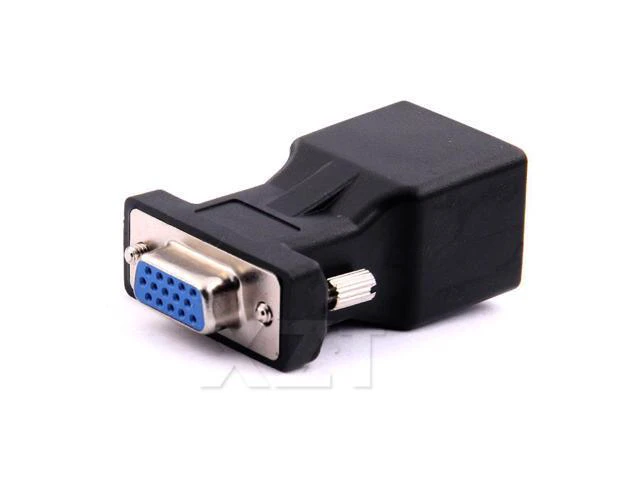 Alt view image 4 of 6 - WRIARICH 10pcs/Lot Hot Selling VGA Extender Male To Lan Cat5 Cat5e RJ45 Ethernet Female Adapter RJ45 to VGA adpater