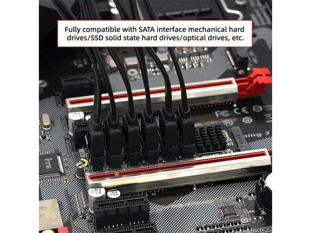 Alt view image 3 of 7 - WRIARICH NGFF NVME M-Key PCI Express to SATA 3.0 6 Ports 6Gbps Adapter Converter Hard Drive Extension Card 2280