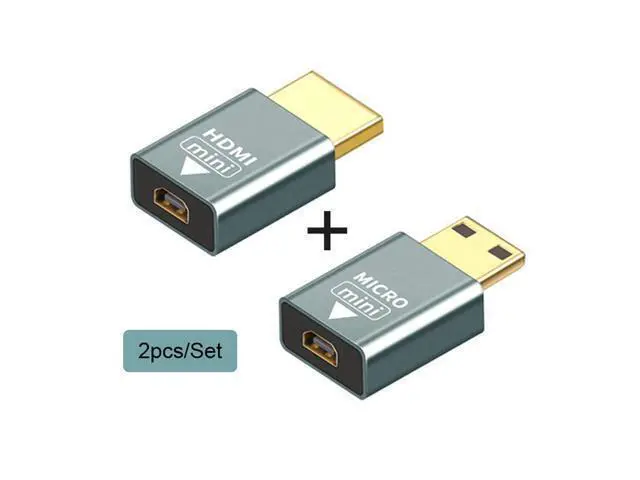 Alt view image 3 of 3 - WRIARICH 2pcs/set Adapter 4K & HDTV 1.4 Male Compatible Micro HDTV Female to Mini Male