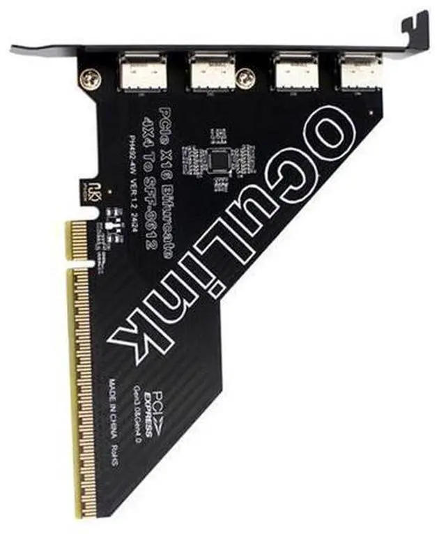 Main image of WRIARICH 4 Port PCIe 4.0 X16 to Oculink Adapter,SFF-8611/8612 to PCI Express Expansion Card Adapter with 12cm Slot Bracket