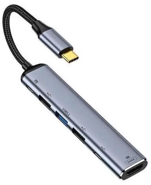 Main image of WRIARICH USB-C Type C to HDMI 4K Dual USB 3.0 HUB Converter HDTV Multiport Adapter 60hz with Female 100W PD Power Port
