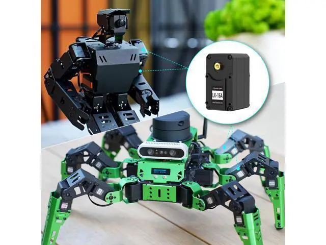 Alt view image 7 of 7 - WRIARICH LX-16A Serial Bus Servo with Bracket, Dual Bearing Full Metal Gear Steering Servo with Debug System for RC Robot DIY, High Torque Servo 17KG.CM 6V - 19.5KG.CM 7.4V, Control Angle 240°