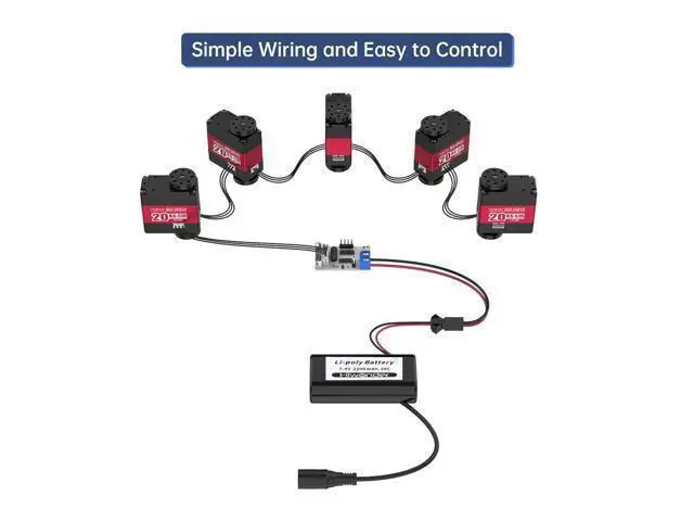 Alt view image 3 of 7 - WRIARICH LX-224 Serial Bus Servo with Bracket, 3 Connectors 20KG Large Torque Dual Ball Bearing Full Metal Servo Motor Equipped with Debug System for Robot DIY Making, 240 Degree Bus Servo