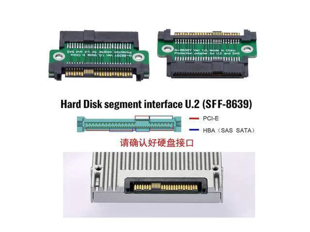 Alt view image 3 of 6 - WRIARICH U.2 U2 SFF-8639 NVME PCIe 4.0 SSD Adapter Male to Female Extension 68pin PCI Express PCBA