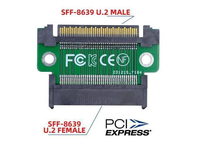 Alt view image 4 of 6 - WRIARICH U.2 U2 SFF-8639 NVME PCIe 4.0 SSD Adapter Male to Female Extension 68pin PCI Express PCBA