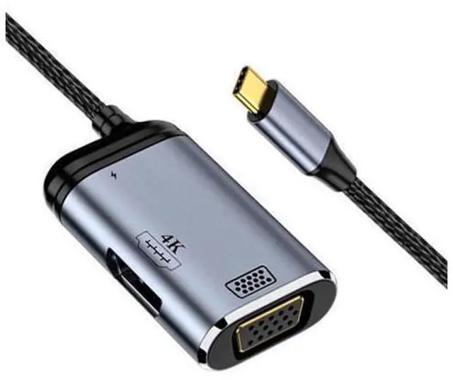 Main image of WRIARICH USB-C Type C to HDMI VGA Converter HDTV Multiport Displays Adapter 4K 60hz 1080p with Female PD 100W Power Port