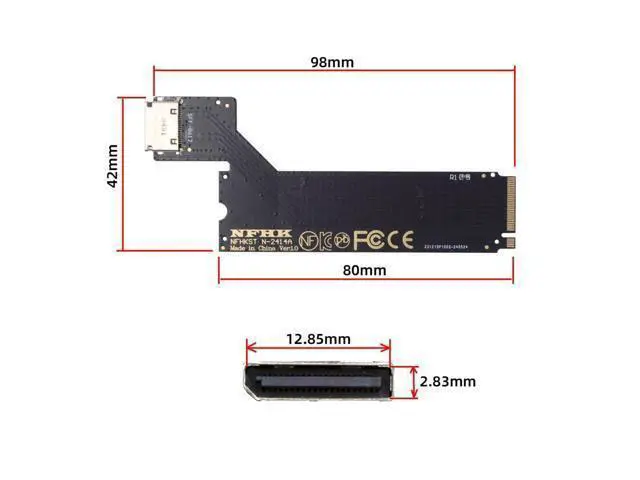 Alt view image 2 of 7 - WRIARICH PCI-E 4.0 M.2 M-Key to Oculink SFF-8612 SFF-8611 Host Adapter for 2024 ThinkBook 14+ AMD8845 External Graphics Card & SSD
