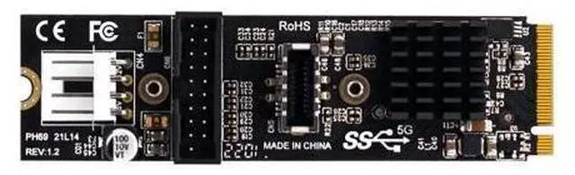 Main image of WRIARICH 5Gbps Type-E USB 3.1 Front Panel Socket & USB 2.0 to NVME NGFF M-Key Express Card VL805 Adapter for Motherboard