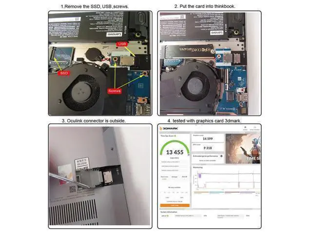 Alt view image 3 of 7 - WRIARICH PCI-E 3.0 M.2 M-Key to Oculink SFF-8612 SFF-8611 Host Adapter for ThinkBook 16+ External Graphics Card & SSD