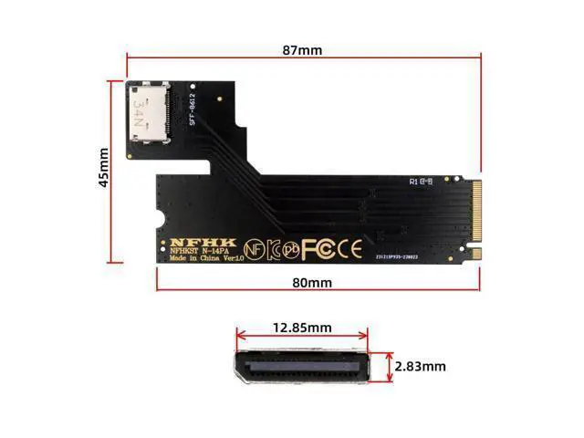 Alt view image 2 of 7 - WRIARICH PCI-E 4.0 M.2 M-Key to Oculink SFF-8612 SFF-8611 Host Adapter for 2022 2023 ThinkBook 14+ External Graphics Card & SSD