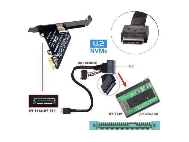 Alt view image 5 of 7 - WRIARICH Adapter PCI-Express 4.0 PCIE 1x to Oculink SFF-8612 SFF-8611 Host Card for U.2 SSD eGPU External Graphics Card Dock