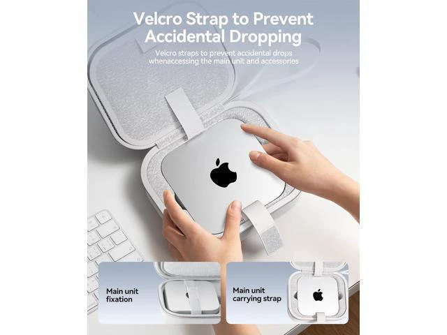 Alt view image 3 of 7 - WRIARICH Protective Carrying Case for Apple 2024 Mac mini M4, M4 Pro, Portable Hard Shell Travel Storage Bag, Nylon Braided, Water Resistant (M)