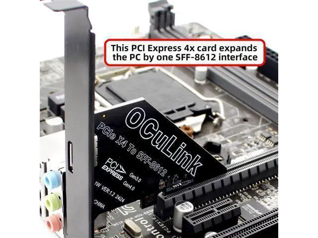 Alt view image 7 of 7 - WRIARICH Adapter PCI-Express 4.0 PCIE 4X to Oculink SFF-8612 SFF-8611 Host Card for U.2 SSD eGPU External Graphics Card Dock