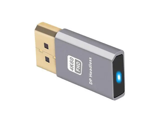 Alt view image 2 of 7 - WRIARICH Adapter 4K@60Hz DP Virtual Display Displayport Active Adapter Dummy Plug Headless Ghost Emulator 1080p@120Hz