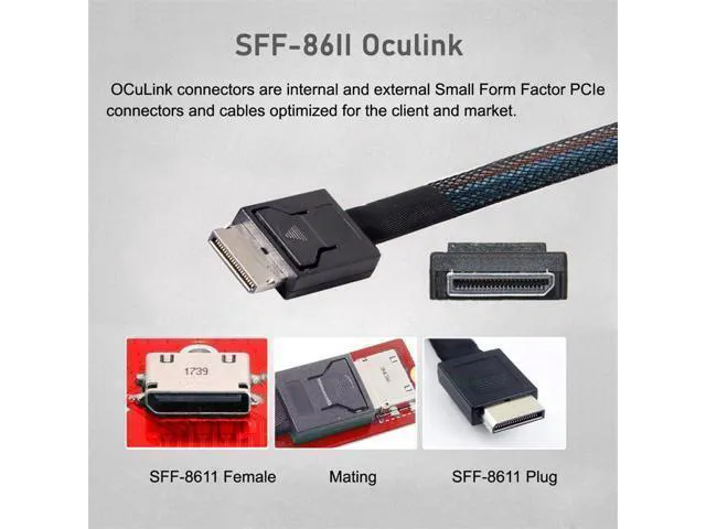 Alt view image 2 of 7 - WRIARICH 2230 PCI-E4.0 M.2 M-Key to Oculink SFF-8612 SFF-8611 Vertical Host Adapter for NVME U.2 SSD eGPU