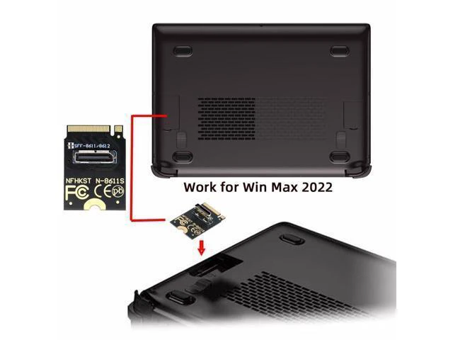 Alt view image 7 of 7 - WRIARICH 2230 PCI-E4.0 M.2 M-Key to Oculink SFF-8612 SFF-8611 Vertical Host Adapter for NVME U.2 SSD eGPU