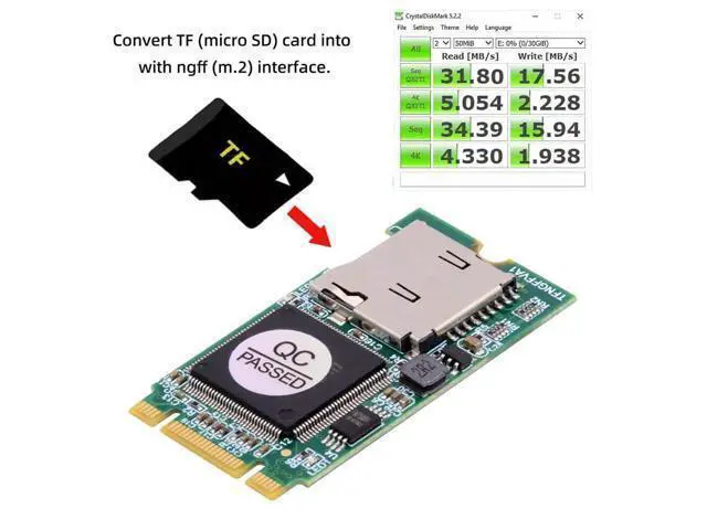 Alt view image 4 of 7 - WRIARICH 22x42mm M.2 NGFF B-Key to Micro SD T-Flash TF Card Rearder B+M Key Adapter Embedded for Industrial Mobile SSD