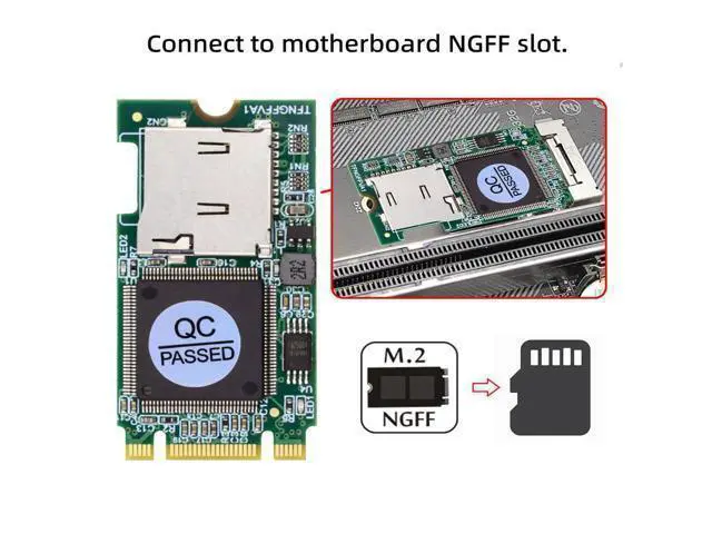 Alt view image 5 of 7 - WRIARICH 22x42mm M.2 NGFF B-Key to Micro SD T-Flash TF Card Rearder B+M Key Adapter Embedded for Industrial Mobile SSD