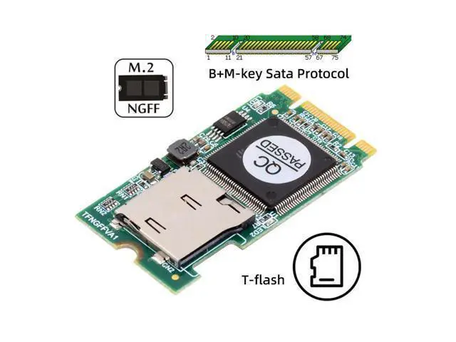 Alt view image 6 of 7 - WRIARICH 22x42mm M.2 NGFF B-Key to Micro SD T-Flash TF Card Rearder B+M Key Adapter Embedded for Industrial Mobile SSD