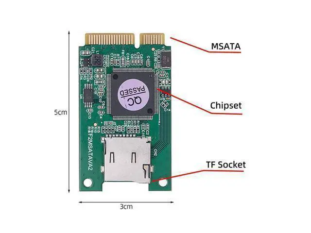 Alt view image 2 of 7 - WRIARICH 30x50mm MSATA to Micro SD T-Flash TF Card Rearder Adapter Embedded for Industrial Mobile SSD