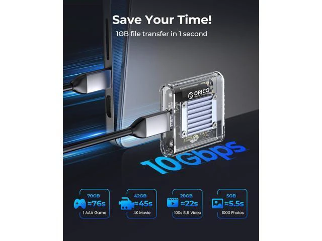 Alt view image 3 of 7 - WRIARICH M.2 2230 NVMe SSD Enclosure, 10Gbps USB C 3.2 Gen2 to NVMe Adapter Compatible with iPhone 15/16 Pro Max ProRes, M.2 Reader Supports UASP, Trim, M-Key(B+M Key) - TC20
