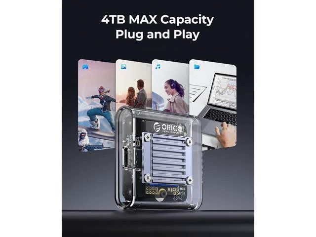 Alt view image 6 of 7 - WRIARICH M.2 2230 NVMe SSD Enclosure, 10Gbps USB C 3.2 Gen2 to NVMe Adapter Compatible with iPhone 15/16 Pro Max ProRes, M.2 Reader Supports UASP, Trim, M-Key(B+M Key) - TC20
