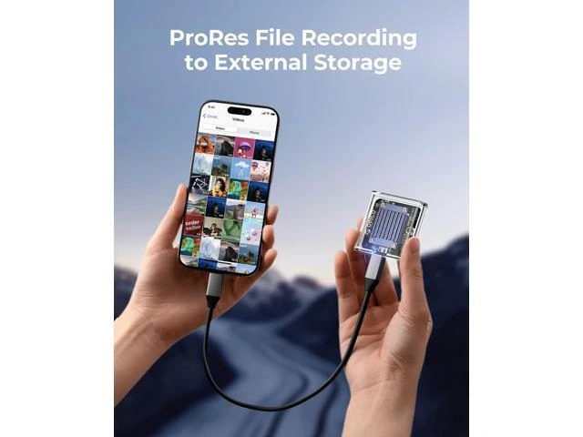 Alt view image 4 of 7 - WRIARICH M.2 2230 NVMe SSD Enclosure, 10Gbps USB C 3.2 Gen2 to NVMe Adapter Compatible with iPhone 15/16 Pro Max ProRes, M.2 Reader Supports UASP, Trim, M-Key(B+M Key) - TC20