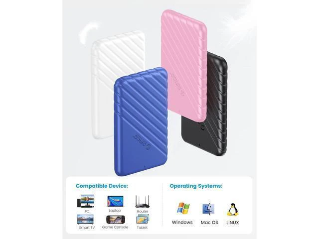 Alt view image 4 of 7 - WRIARICH 2.5 inch External Hard Drive Enclosure USB 3.0 to SATA III for 7mm and 9.5mm SATA HDD SSD 25PW1-U3 + 2189U3