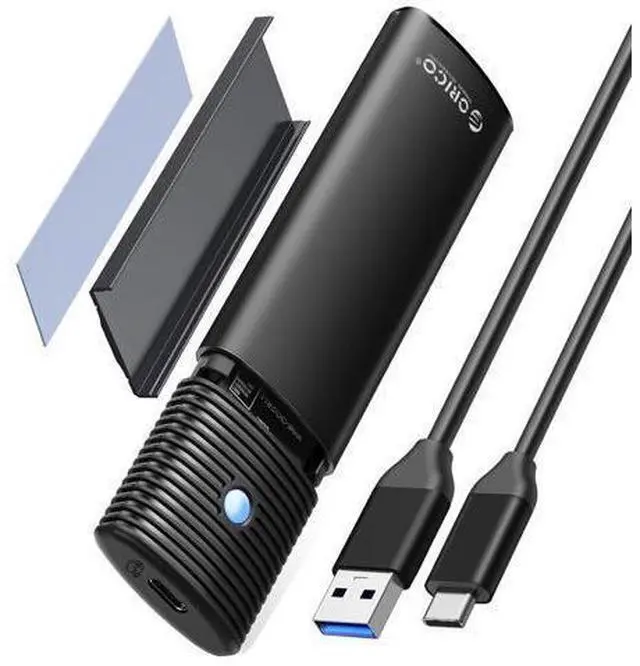 Main image of WRIARICH M.2 NVMe SATA SSD Enclosure Adapter Tool-Free, USB C 3.2 Gen 2 10Gbps NVMe, 5Gbps NGFF SATA PCIe M-Key(B+M Key) 2230/2242/2260/2280, Aluminum External M2 Reader Support UASP Trim- BK(G2A)