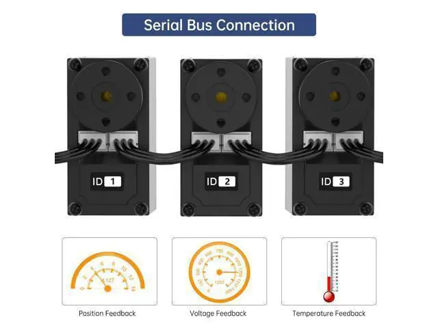 Alt view image 2 of 7 - WRIARICH LX-15D Serial Bus Servo with Bracket, Dual Bearing Full Metal Gear Steering Servo with Debug System for RC Robot DIY, High Torque Servo 15KG.CM 6V - 17KG.CM 7.4V, Control Angle 240°