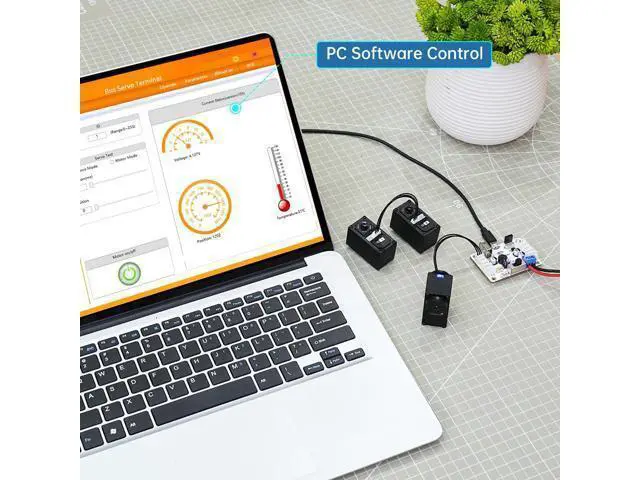 Alt view image 7 of 7 - WRIARICH LX-15D Serial Bus Servo with Bracket, Dual Bearing Full Metal Gear Steering Servo with Debug System for RC Robot DIY, High Torque Servo 15KG.CM 6V - 17KG.CM 7.4V, Control Angle 240°
