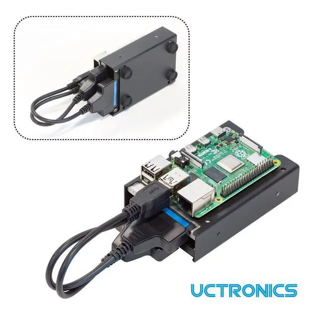 Alt view image 5 of 6 - WRIARICH for Raspberry Pi SSD Case, Supports 2 Units of 2.5 SSD and Pi 5, 4, 3B/3B+ and Other B Models